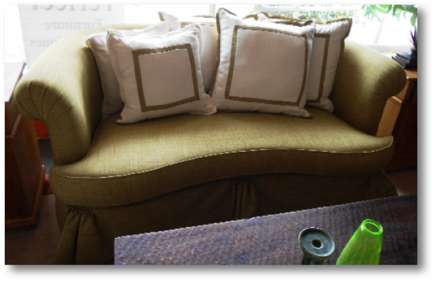Classic Love Seat in Olive Green
